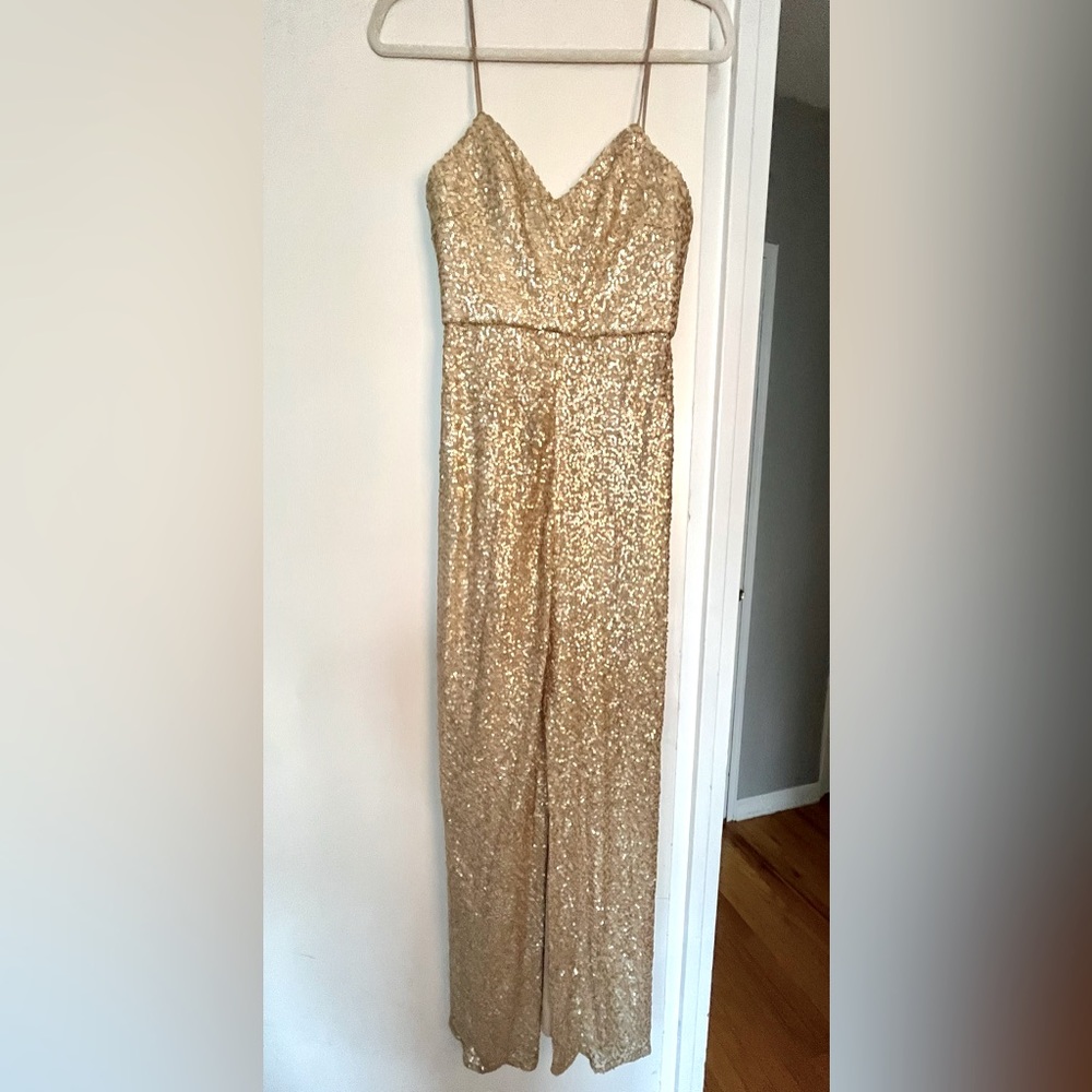 COPY - AMSALE CHAMPAGNE SEQUIN MAXI DRESS